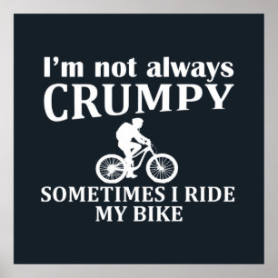 Funny cycling quotes poster