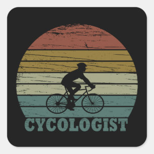 Funny Cycling Retirement - Vintage Cycologist  Square Sticker