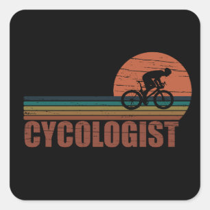 Funny Cycling Retirement - Vintage Cycologist  Square Sticker