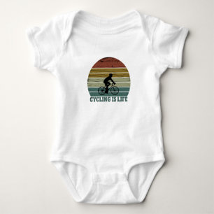 Funny cycling saying baby bodysuit