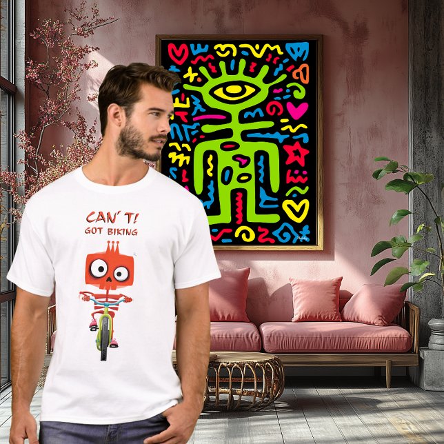 Funny Cycling Skeleton | Can’t. Got Biking. | T-Shirt (Creator Uploaded)