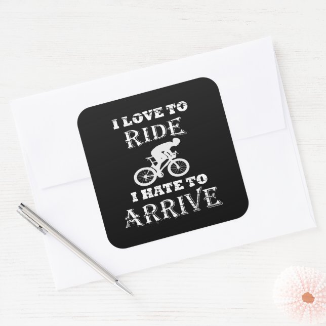 Funny cycling  square sticker (Envelope)
