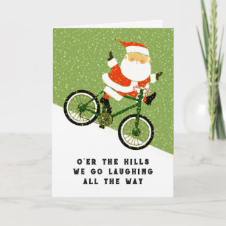 Funny Cyclist Christmas Holiday Card