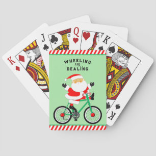 Funny Cyclist Christmas Playing Cards