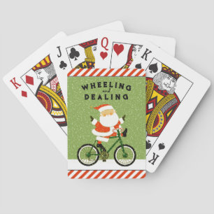 Funny Cyclist Christmas Playing Cards