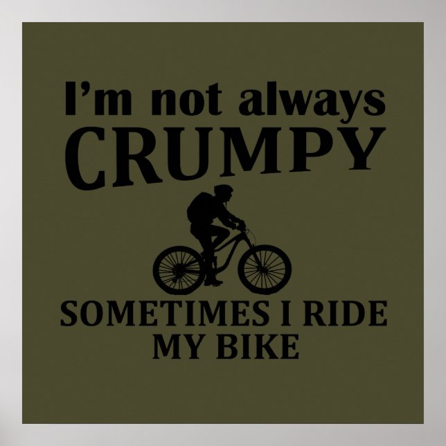 funny cyclist sarcasm joke slogan poster (Front)