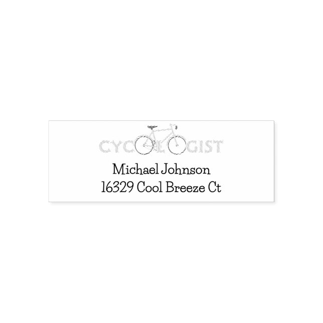  Funny Cycologist Bike Name & Return Address Self-inking Stamp (Design)
