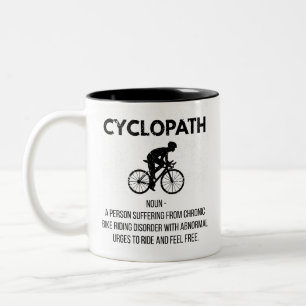 Funny Cycopath Cycling Definition Gift, Biking Dad Two-Tone Coffee Mug