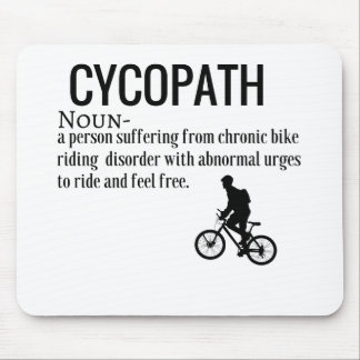 Funny Cycopath Noun Design Dictionary Definition Mouse Mat