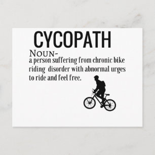 Funny Cycopath Noun Design Dictionary Definition Postcard