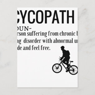 Funny Cycopath Noun Design Dictionary Definition Postcard