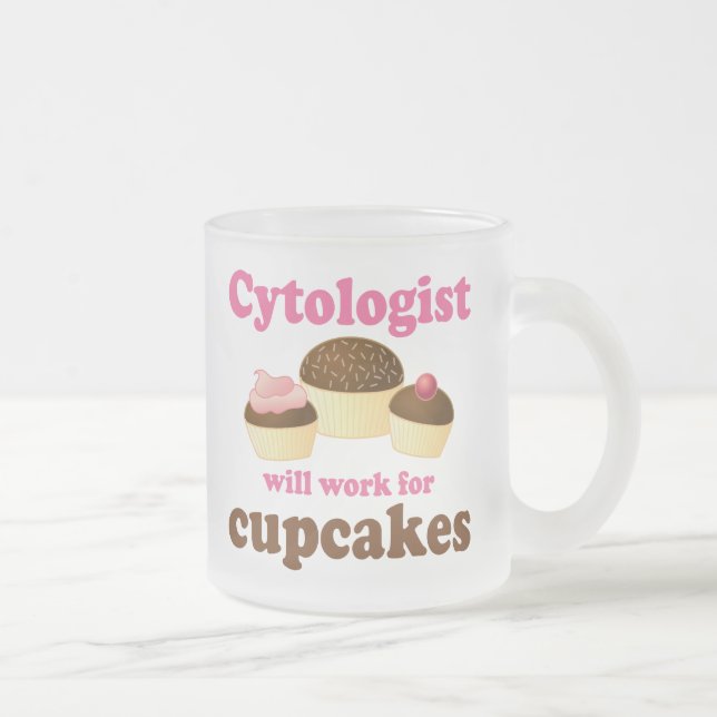 Funny Cytologist Frosted Glass Coffee Mug (Right)