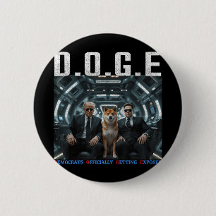 Funny D.o.g.e Doge Democrats Officially Getting Ex 6 Cm Round Badge