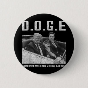 Funny D.o.g.e Doge Democrats Officially Getting Ex 6 Cm Round Badge