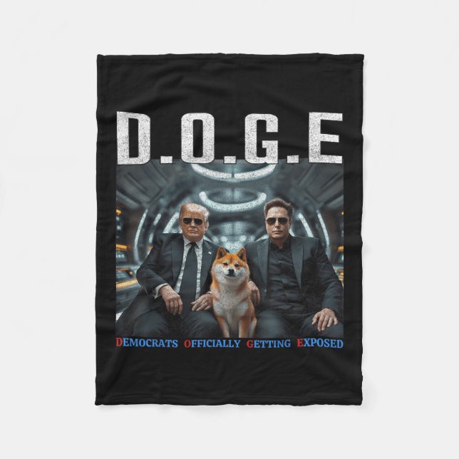 Funny D.o.g.e Doge Democrats Officially Getting Ex Fleece Blanket (Front)