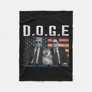 Funny D.o.g.e Doge Democrats Officially Getting Ex Fleece Blanket