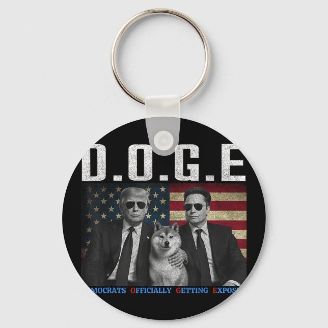 Funny D.o.g.e Doge Democrats Officially Getting Ex Key Ring (Front)