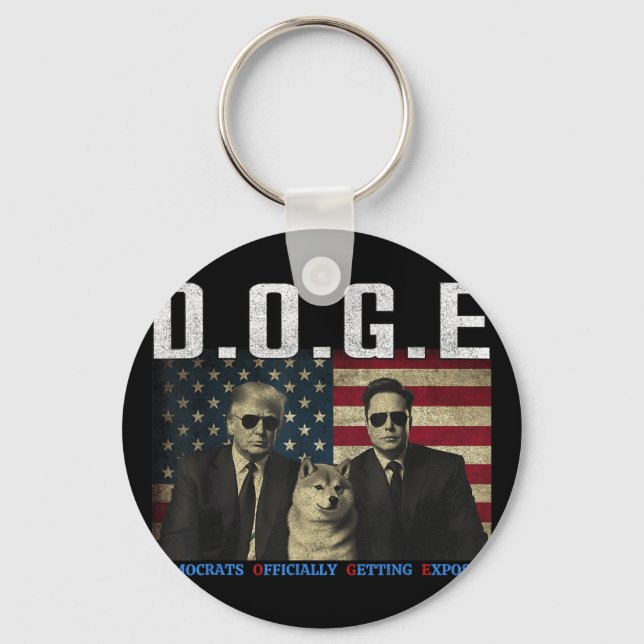 Funny D.o.g.e Doge Democrats Officially Getting Ex Key Ring (Front)