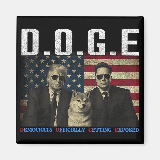 Funny D.o.g.e Doge Democrats Officially Getting Ex Magnet (Front)