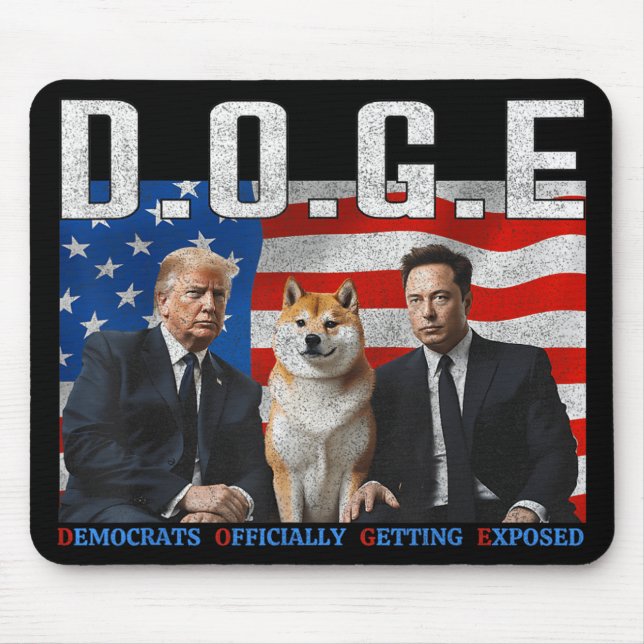 Funny D.o.g.e Doge Democrats Officially Getting Ex Mouse Mat (Front)