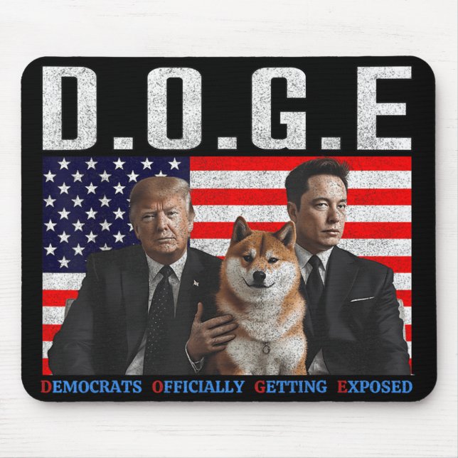 Funny D.o.g.e Doge Democrats Officially Getting Ex Mouse Mat (Front)