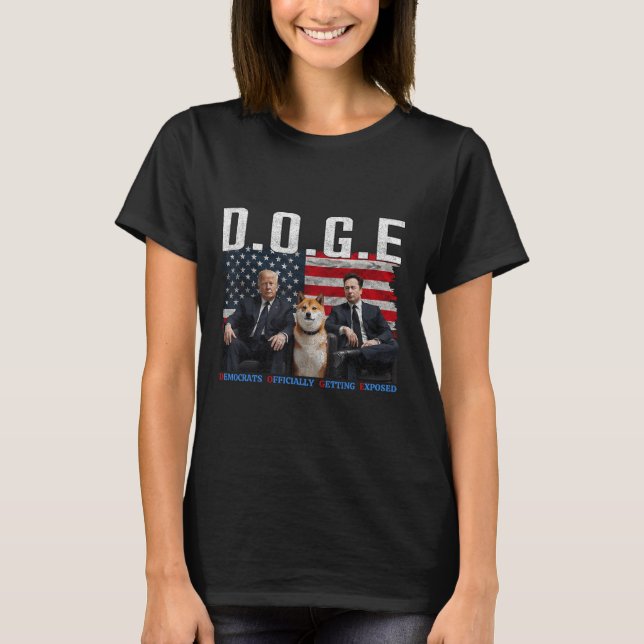 Funny D.o.g.e Doge Democrats Officially Getting Ex T-Shirt (Front)