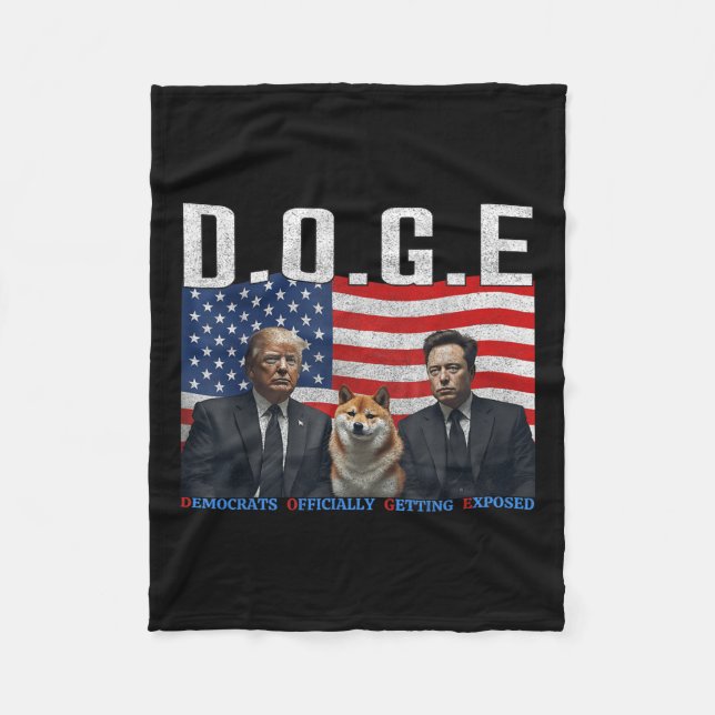 Funny D.o.g.e Doge Democrats Officially Getting Fleece Blanket (Front)