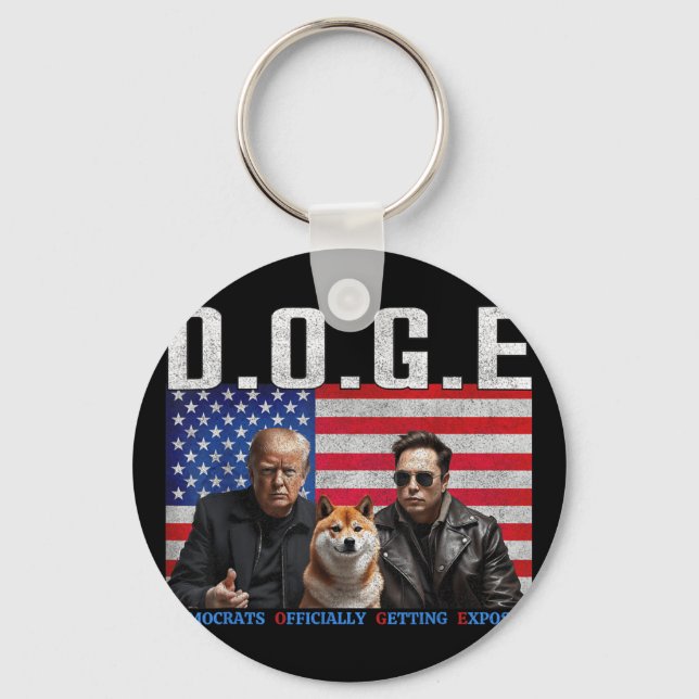 Funny D.o.g.e Doge Democrats Officially Getting Key Ring (Front)