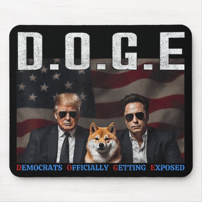 Funny D.o.g.e Doge Democrats Officially Getting Mouse Mat (Front)