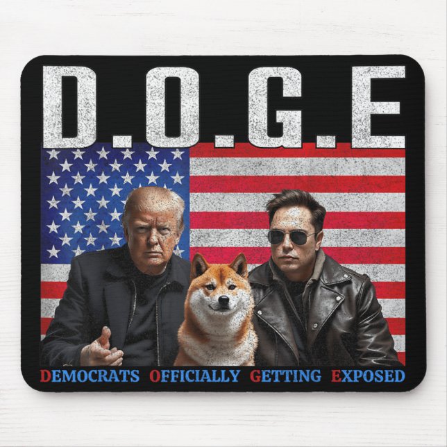 Funny D.o.g.e Doge Democrats Officially Getting Mouse Mat (Front)