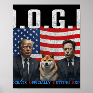 Funny D.o.g.e Doge Democrats Officially Getting Poster