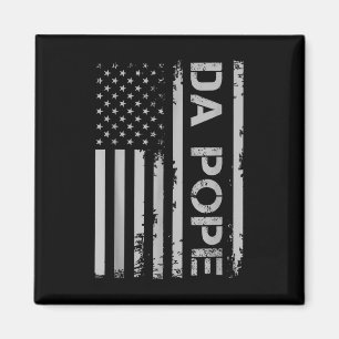 Funny Da Pope Catholic Humour Vintage America Flag Magnet