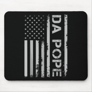 Funny Da Pope Catholic Humour Vintage America Flag Mouse Mat