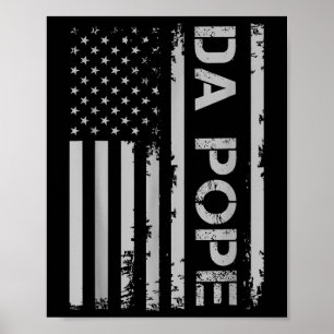 Funny Da Pope Catholic Humour Vintage America Flag Poster