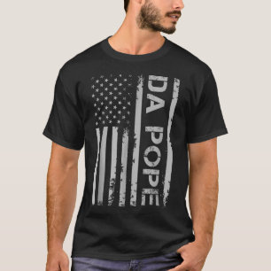 Funny Da Pope Catholic Humour Vintage America Flag T-Shirt