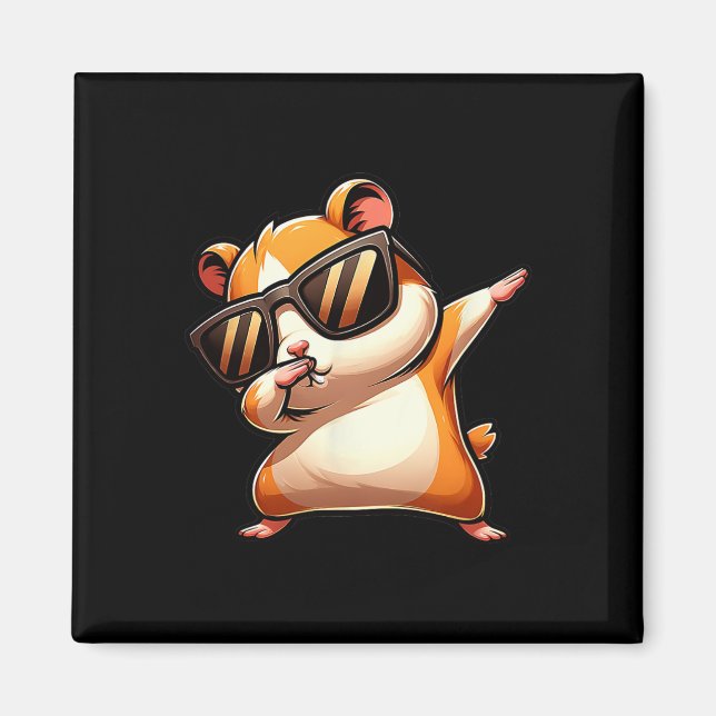 Funny Dab Animal Dancing Dabbing Hamster Meme  Magnet (Front)