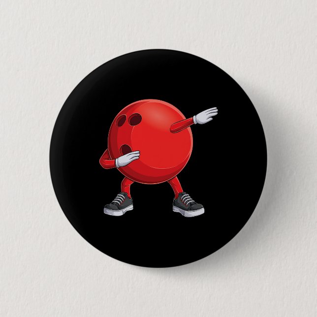Funny Dab Bowling Ll Bowler Bowling Player Kids Bo 6 Cm Round Badge (Front)