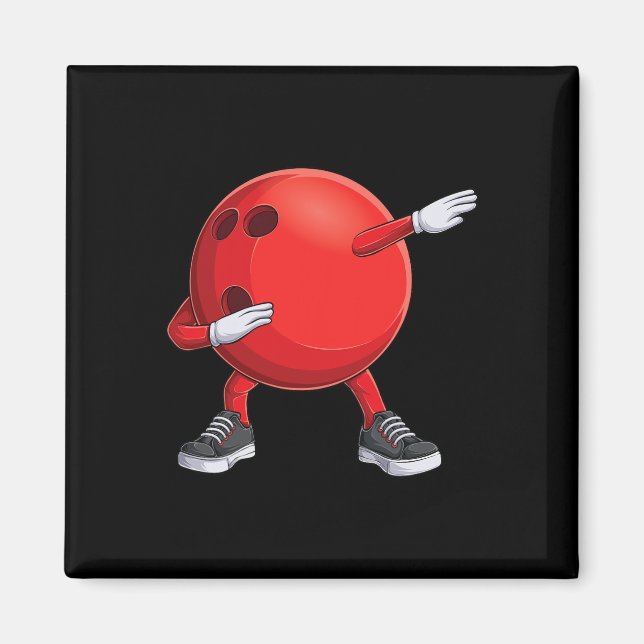 Funny Dab Bowling Ll Bowler Bowling Player Kids Bo Magnet (Front)