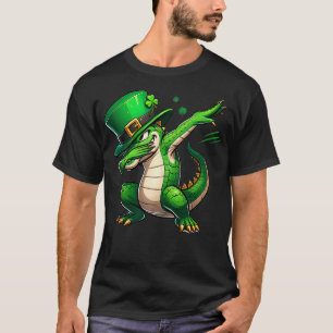 Funny Dabbing Alligator St Patricks Day Boys Dab  T-Shirt