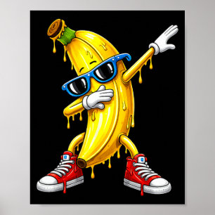 Funny Dabbing Banana Lover Usa Drip Kids Boys Poster