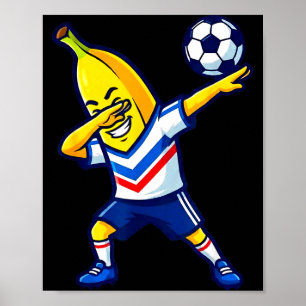 Funny Dabbing Banana Soccer Player Football Sport Poster