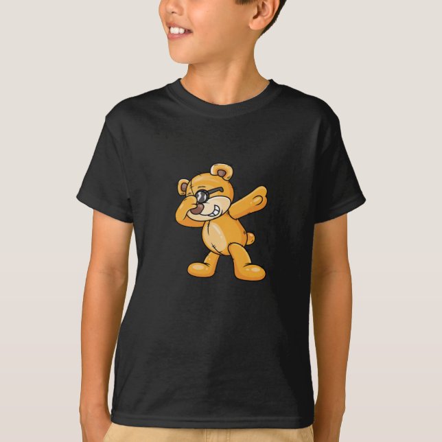 Funny Dabbing Bear Dab-Dance Cartoon Animals T-Shirt (Front)