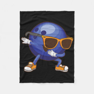 Funny Dabbing Bowling Gift For Bowler Dancer Kids Fleece Blanket