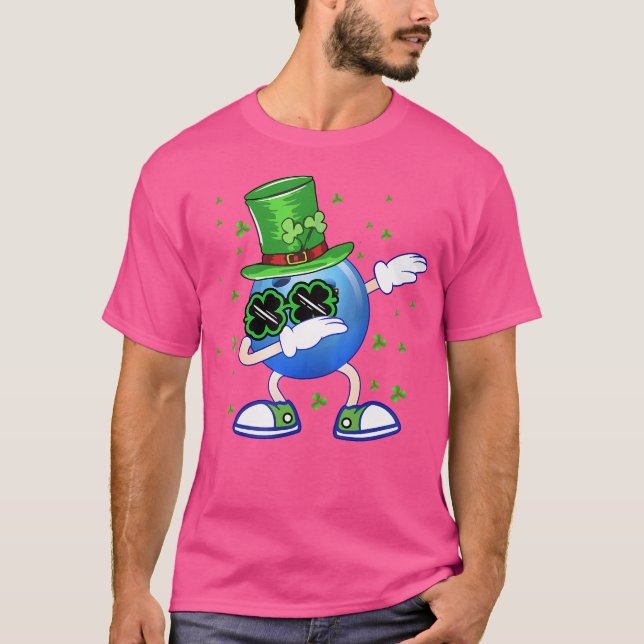 Funny Dabbing Bowling Leprechaun St Patrick Day Me T-Shirt (Front)