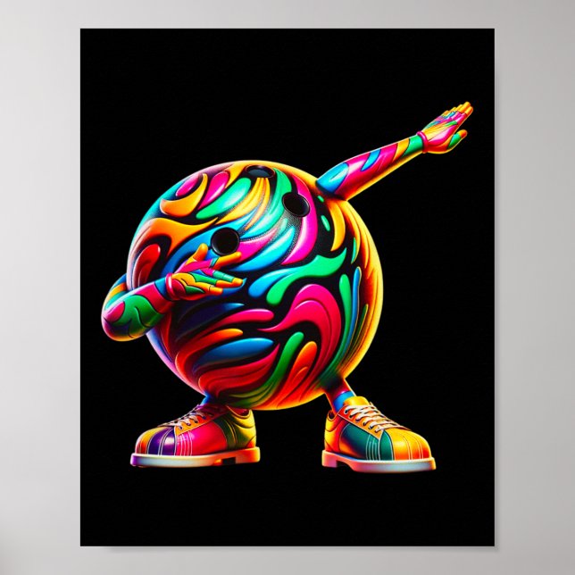 Funny Dabbing Bowling Ll Bowler Bowling Lover  Poster (Front)