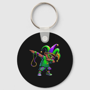 Funny Dabbing Boy Mardi Gras Carnival Parade Boy K Key Ring