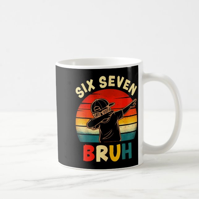 Funny Dabbing Boy Six Seven Bruh 67 Meme 6 7 Slang Coffee Mug (Right)
