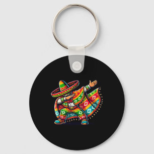 Funny Dabbing Boys Mexican Poncho Cinco De Mayo Key Ring
