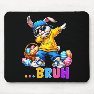 Funny Dabbing Bunny Bruh Happy Easter Shirts for Mouse Mat