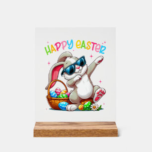 Funny Dabbing Bunny Easter Happy Easter for Boys G Acrylic Sign